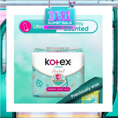 KOTEX Anti Bacterial Herbal Ultrathin PantyLiner Lightly Scented 25s image