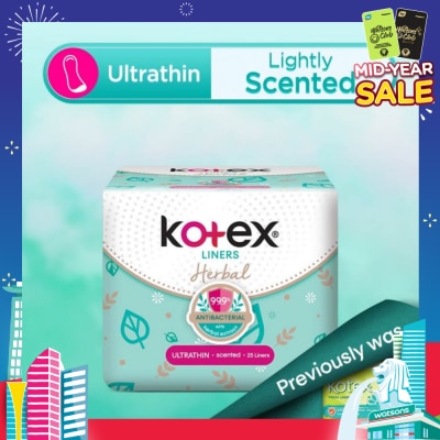 KOTEX Anti-Bacterial Herbal Ultrathin PantyLiner Lightly Scented 25s