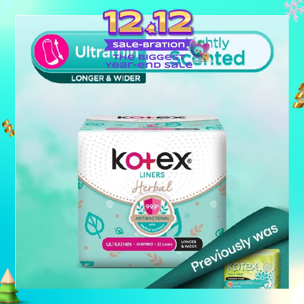 Anti-Bacterial Herbal Longer & Wider PantyLiner Ultrathin Lightly Scented 23s