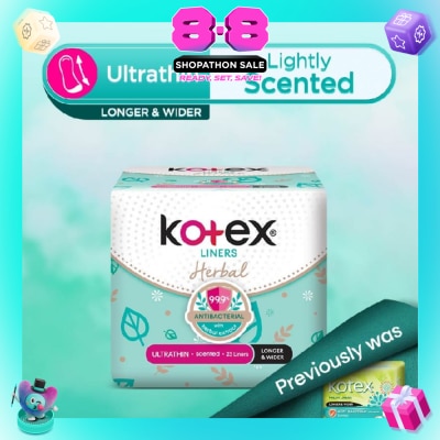 KOTEX - Anti-Bacterial Herbal Longer & Wider PantyLiner Ultrathin Lightly Scented 23s