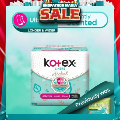 KOTEX - Anti-Bacterial Herbal Longer & Wider PantyLiner Ultrathin Lightly Scented 23s