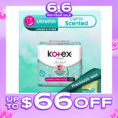 KOTEX - Anti-Bacterial Herbal Longer & Wider PantyLiner Ultrathin Lightly Scented 23s