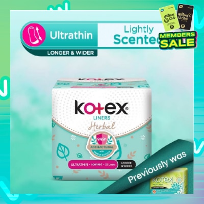 KOTEX Anti-Bacterial Herbal Longer & Wider PantyLiner Ultrathin Lightly Scented 23s
