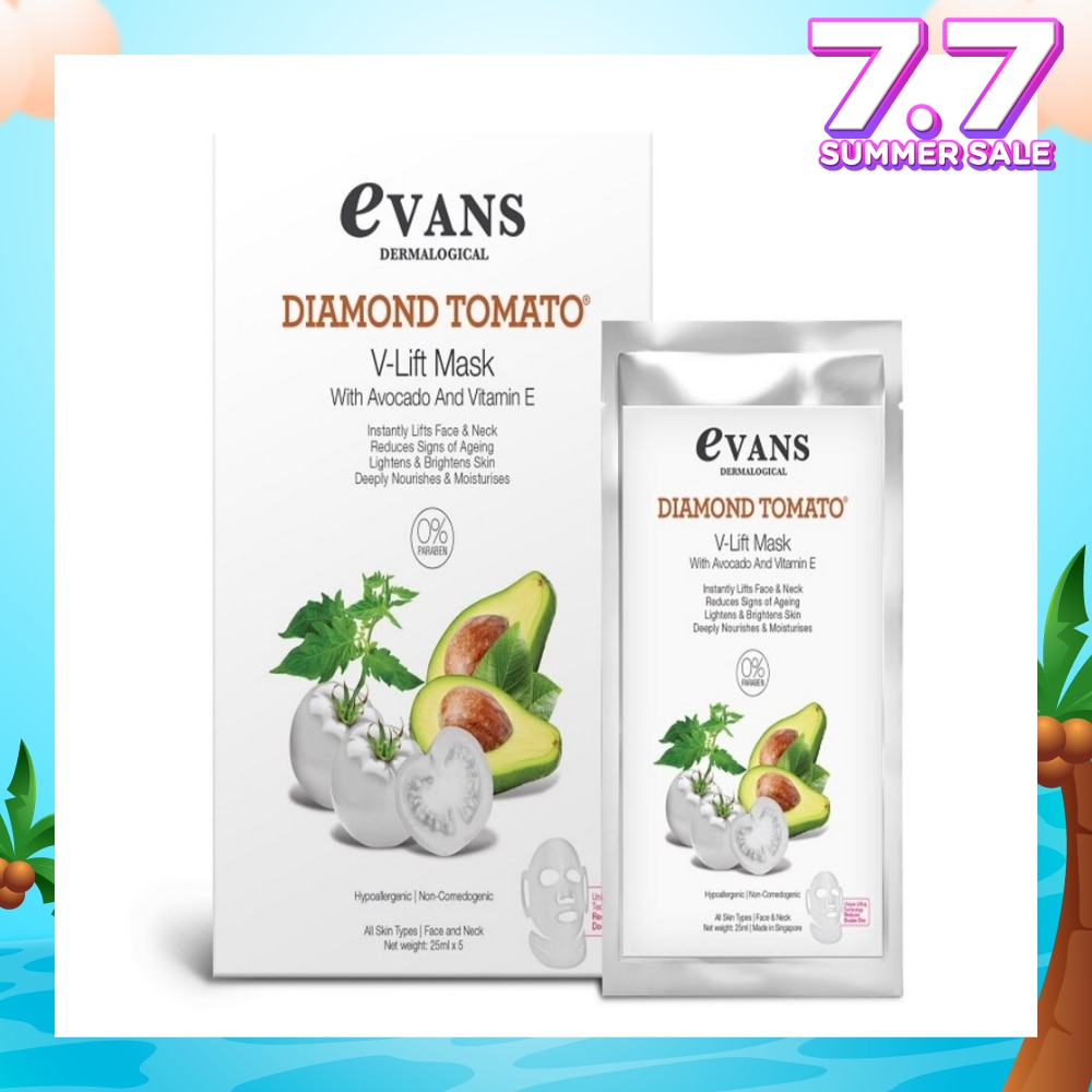 Evans Diamond Tomato V - Lift Mask with Avocado and Vitmin E. 25ml x 5