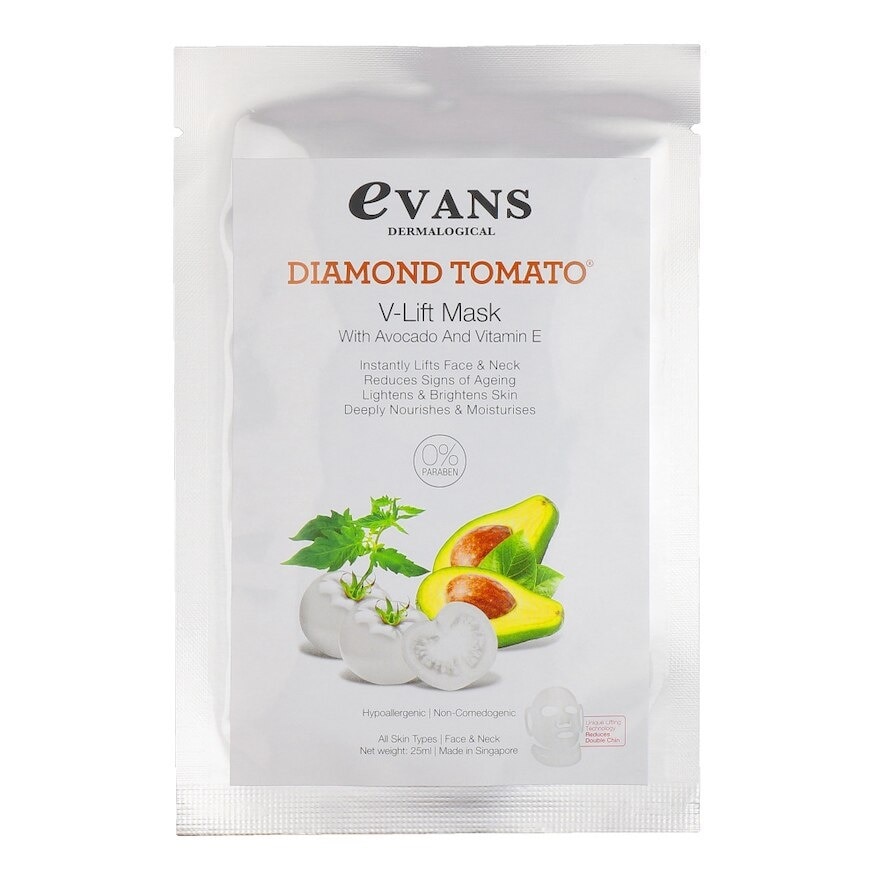 Evans Diamond Tomato V - Lift Mask with Avocado and Vitmin E. 25ml x 5