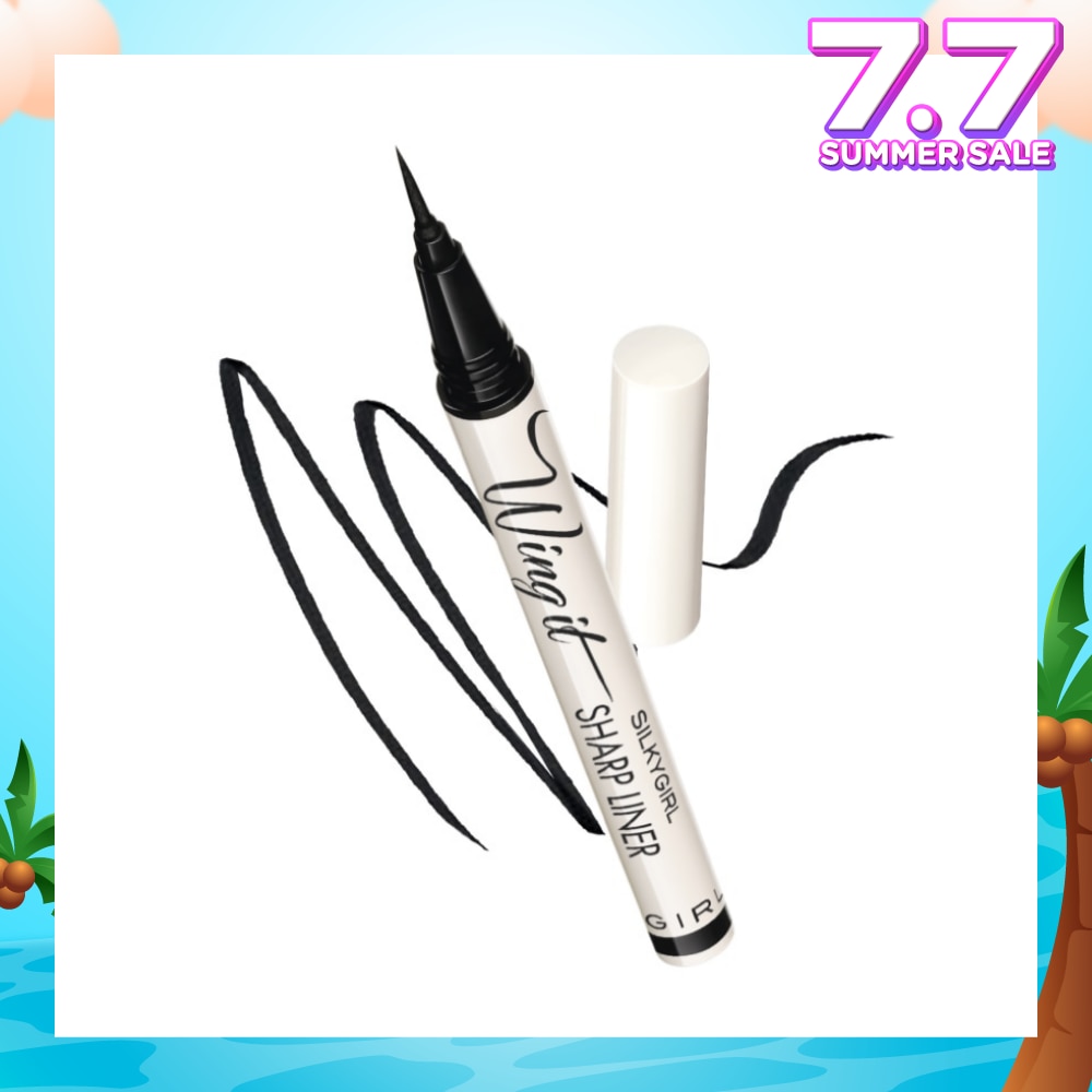 SILKYGIRL Wing It Sharp Liner 01 Super Black (Quick Drying + Smudge-Proof & Easy To Remove) 1s
