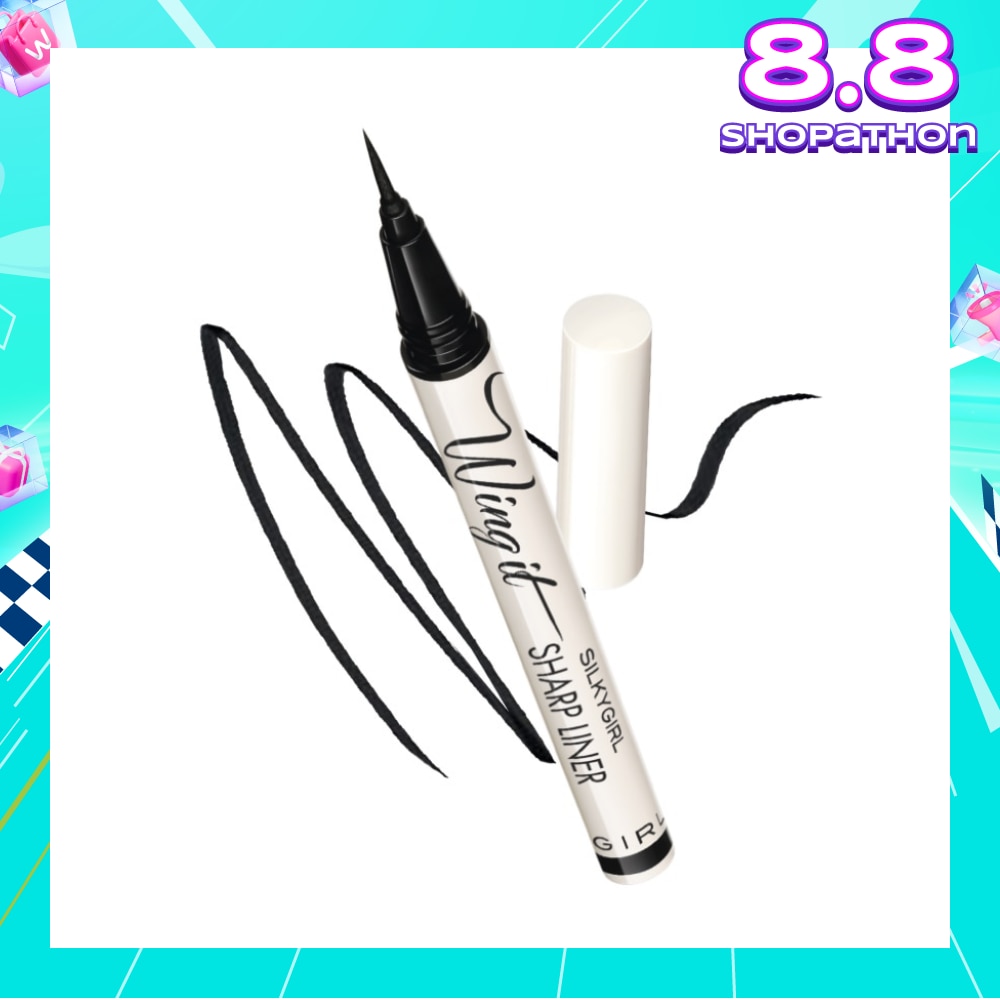 SILKYGIRL Wing It Sharp Liner 01 Super Black (Quick Drying + Smudge-Proof & Easy To Remove) 1s