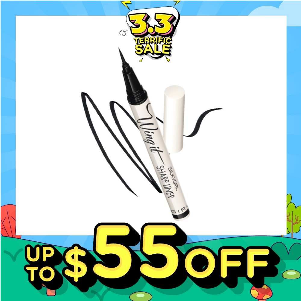 SILKYGIRL Wing It Sharp Liner 01 Super Black (Quick Drying + Smudge-Proof & Easy To Remove) 1s