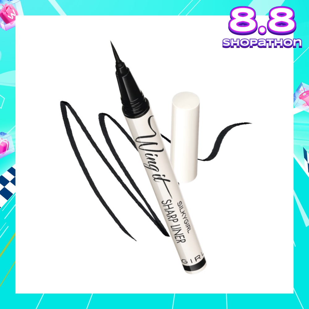 SILKYGIRL Wing It Sharp Liner 01 Super Black (Quick Drying + Smudge-Proof & Easy To Remove) 1s