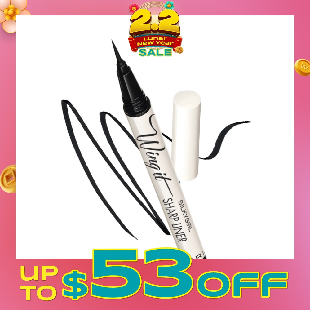 SILKYGIRL Wing It Sharp Liner 01 Super Black (Quick Drying + Smudge-Proof & Easy To Remove) 1s
