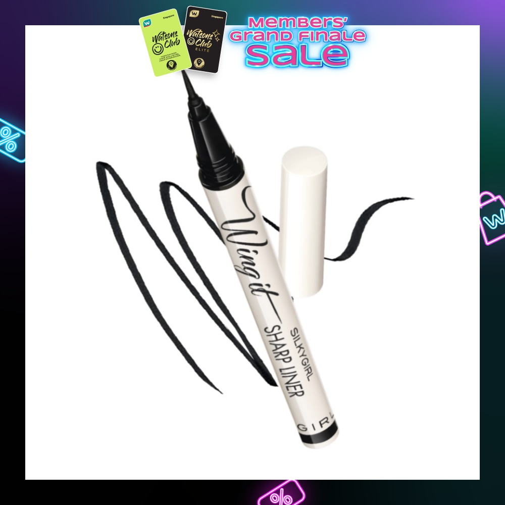 SILKYGIRL Wing It Sharp Liner 01 Super Black (Quick Drying + Smudge-Proof & Easy To Remove) 1s