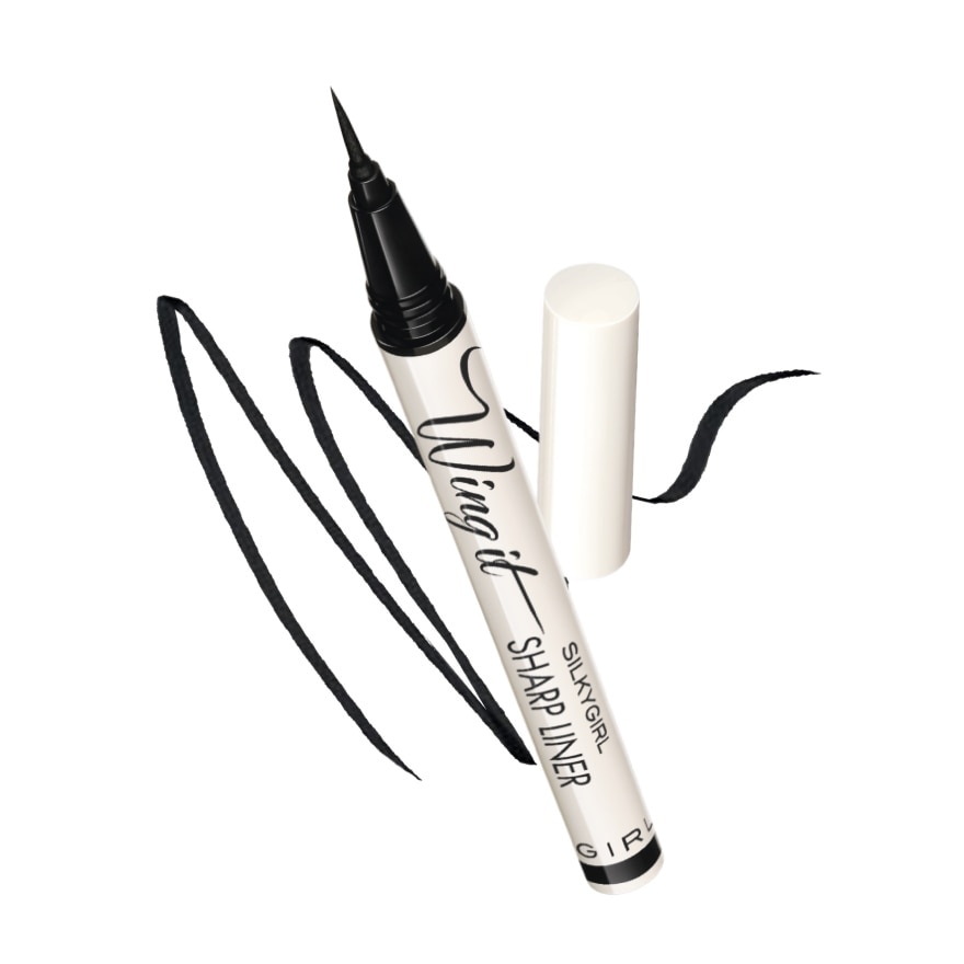 SILKYGIRL Wing It Sharp Liner 01 Super Black (Quick Drying + Smudge-Proof & Easy To Remove) 1s