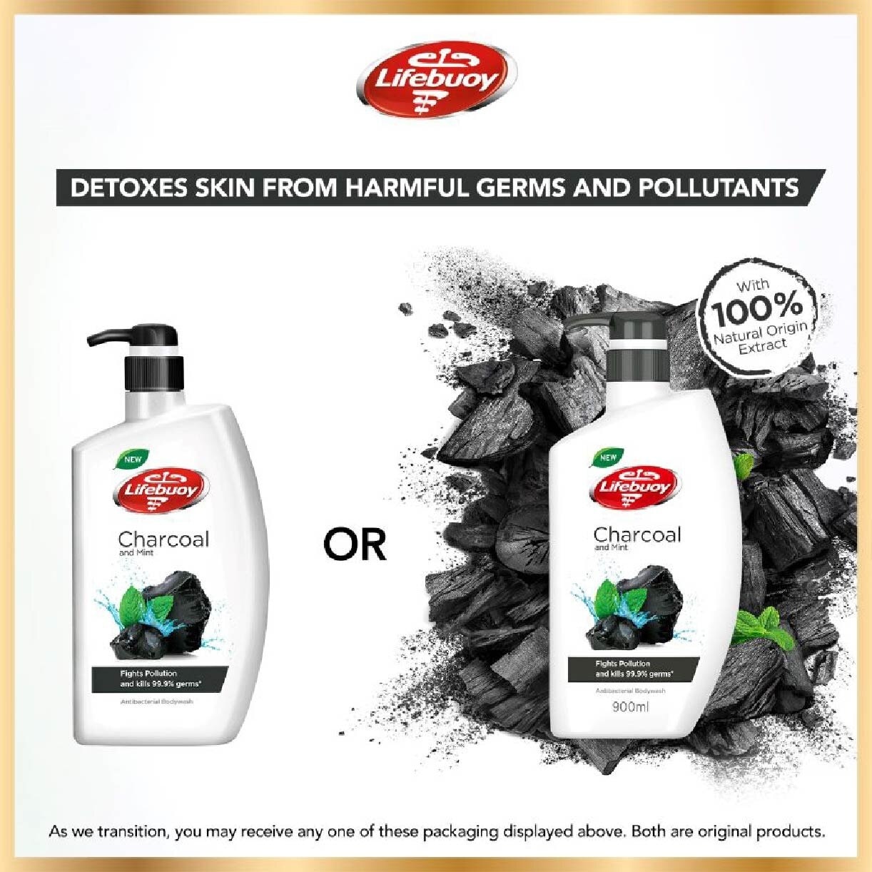 Lifebuoy Charcoal & Mint Antibacterial Body Wash 900ml