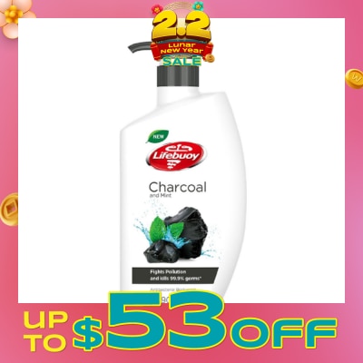 LIFEBUOY Lifebuoy Charcoal & Mint Antibacterial Body Wash 900ml