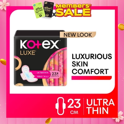 KOTEX Luxe Skin Comfort Ultrathin Day Sanitary Pad Wing 23cm (For Regular Flow) 16s