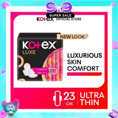 KOTEX - Luxe Skin Comfort Ultrathin Day Sanitary Pad Wing 23cm (For Regular Flow) 16s image