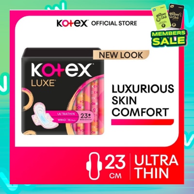 KOTEX Luxe Skin Comfort Ultrathin Day Sanitary Pad Wing 23cm (For Regular Flow) 16s