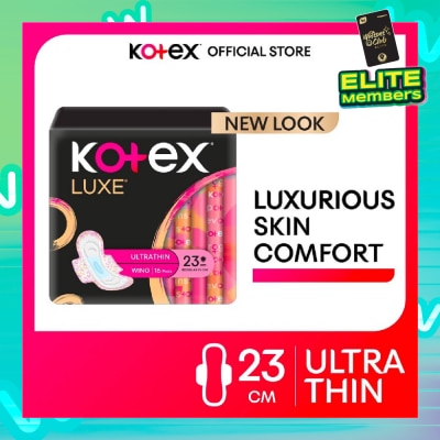 KOTEX Luxe Skin Comfort Ultrathin Day Sanitary Pad Wing 23cm (For Regular Flow) 16s
