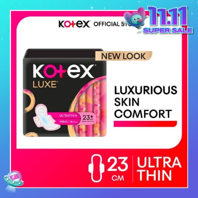 KOTEX Luxe Skin Comfort Ultrathin Day Sanitary Pad Wing 23cm (For Regular Flow) 16s