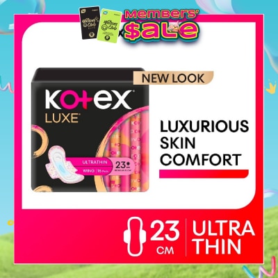 KOTEX - Luxe Skin Comfort Ultrathin Day Sanitary Pad Wing 23cm (For Regular Flow) 16s
