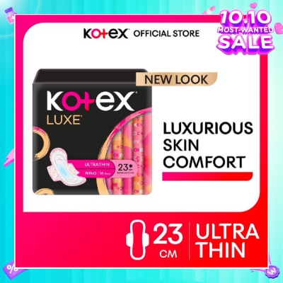 KOTEX Luxe Skin Comfort Ultrathin Day Sanitary Pad Wing 23cm (For Regular Flow) 16s