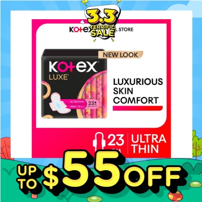 KOTEX Luxe Skin Comfort Ultrathin Day Sanitary Pad Wing 23cm (For Regular Flow) 16s