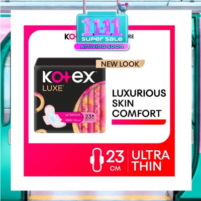KOTEX Luxe Skin Comfort Ultrathin Day Sanitary Pad Wing 23cm (For Regular Flow) 16s image