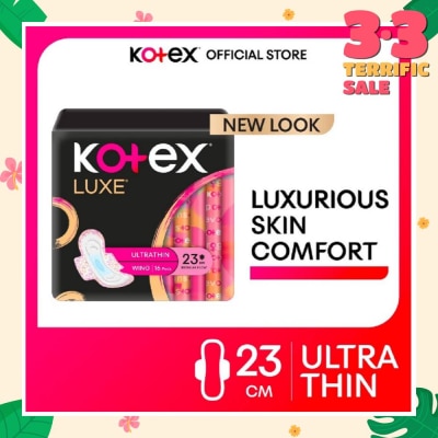 KOTEX Luxe Skin Comfort Ultrathin Day Sanitary Pad Wing 23cm (For Regular Flow) 16s