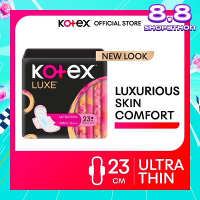 KOTEX Luxe Skin Comfort Ultrathin Day Sanitary Pad Wing 23cm (For Regular Flow) 16s