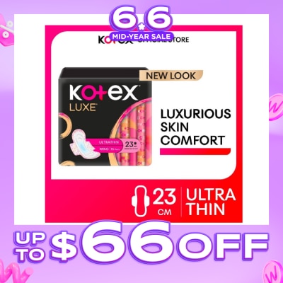 KOTEX - Luxe Skin Comfort Ultrathin Day Sanitary Pad Wing 23cm (For Regular Flow) 16s
