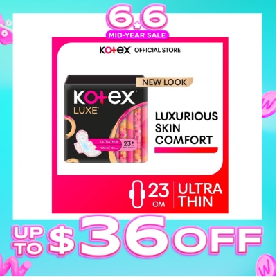 KOTEX - Luxe Skin Comfort Ultrathin Day Sanitary Pad Wing 23cm (For Regular Flow) 16s