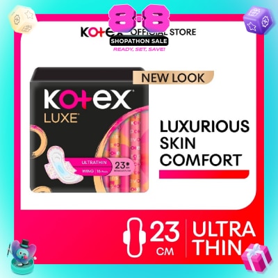 KOTEX - Luxe Skin Comfort Ultrathin Day Sanitary Pad Wing 23cm (For Regular Flow) 16s