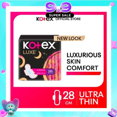 KOTEX - Luxe Skin Comfort Ultrathin Night Sanitary Pad Wing 28cm (For Heavy Flow) 14s image