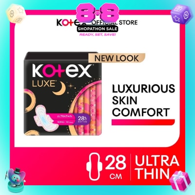 KOTEX - Luxe Skin Comfort Ultrathin Night Sanitary Pad Wing 28cm (For Heavy Flow) 14s