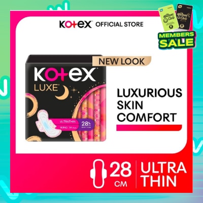 KOTEX Luxe Skin Comfort Ultrathin Night Sanitary Pad Wing 28cm (For Heavy Flow) 14s