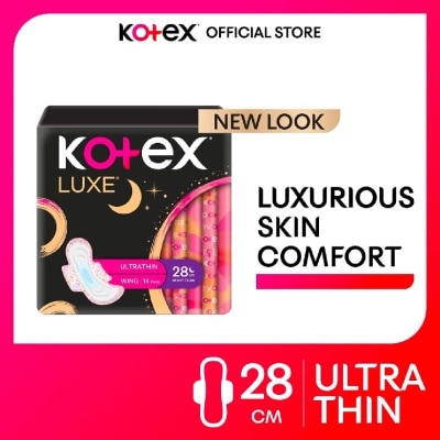 KOTEX Luxe Skin Comfort Ultrathin Night Sanitary Pad Wing 28cm (For Heavy Flow) 14s