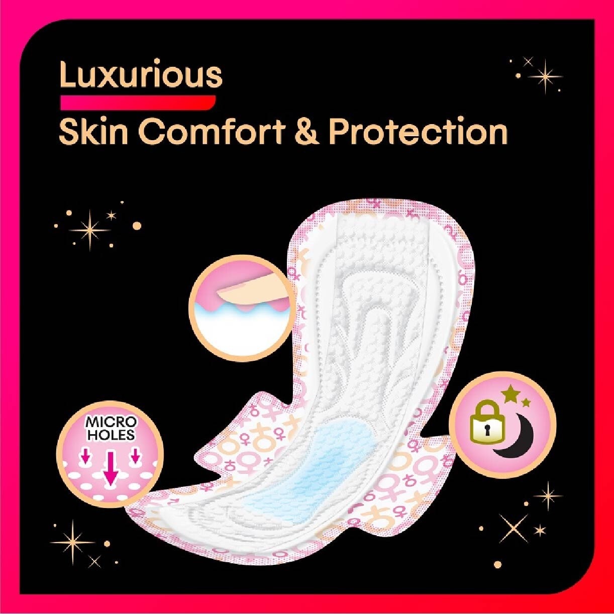 Luxe Skin Comfort Ultrathin Night Sanitary Pad Wing 32cm (For Heavy Flow) 12s