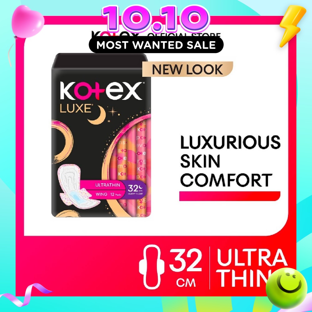 Luxe Skin Comfort Ultrathin Night Sanitary Pad Wing 32cm (For Heavy Flow) 12s image