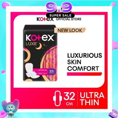KOTEX - Luxe Skin Comfort Ultrathin Night Sanitary Pad Wing 32cm (For Heavy Flow) 12s image
