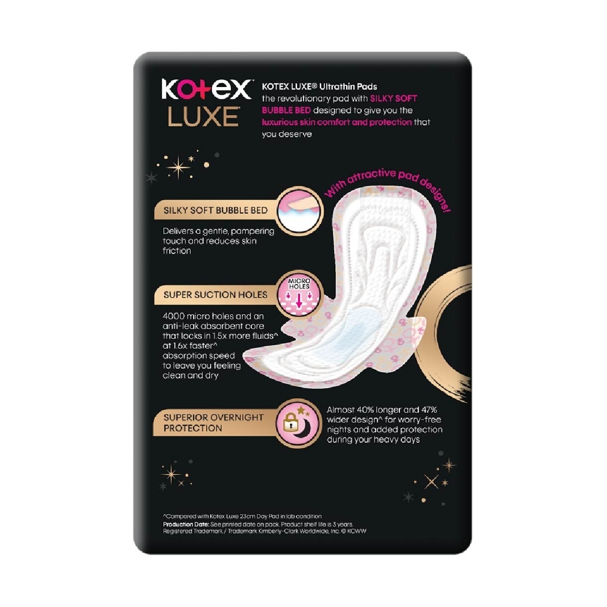 Luxe Skin Comfort Ultrathin Night Sanitary Pad Wing 32cm (For Heavy Flow) 12s