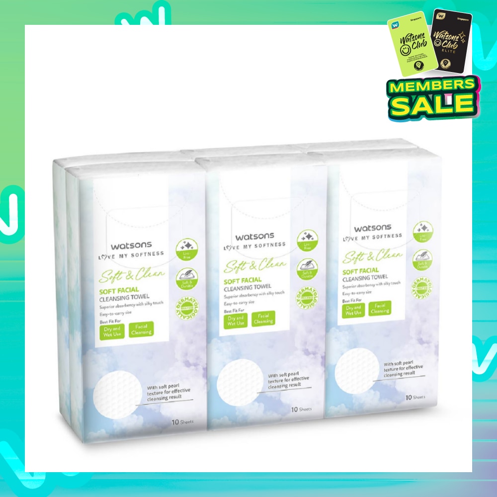 Soft & Clean Facial Cleansing Towel (Best For Dry & Wet Use & Facial Cleansing) 10s x 6