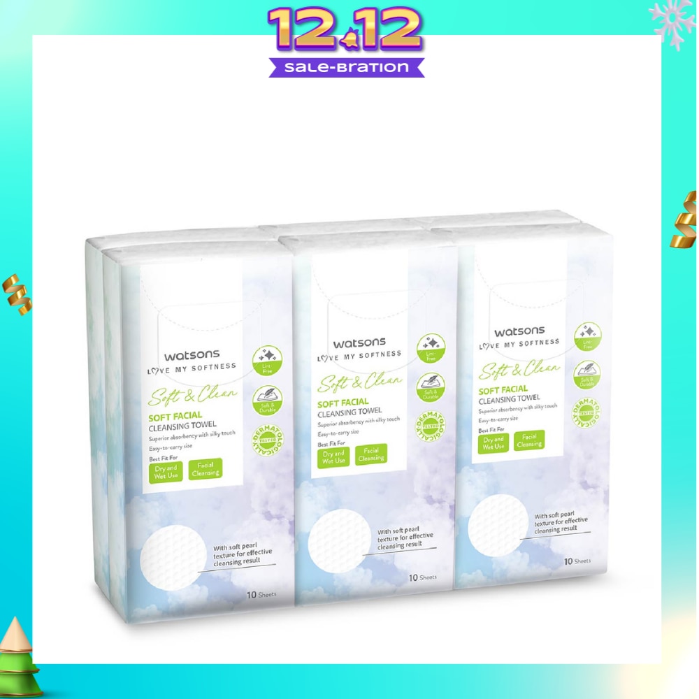 Soft & Clean Facial Cleansing Towel (Best For Dry & Wet Use & Facial Cleansing) 10s x 6