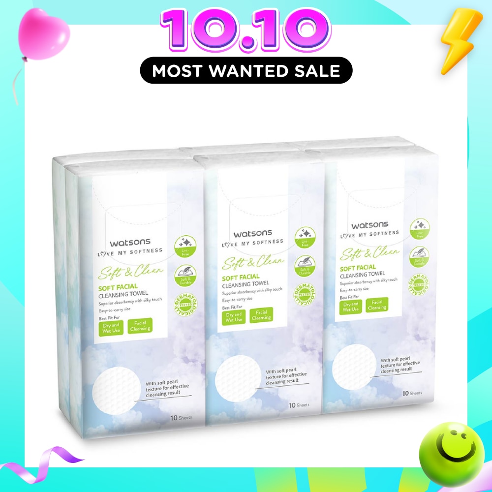 Soft & Clean Facial Cleansing Towel (Best For Dry & Wet Use & Facial Cleansing) 10s x 6 image