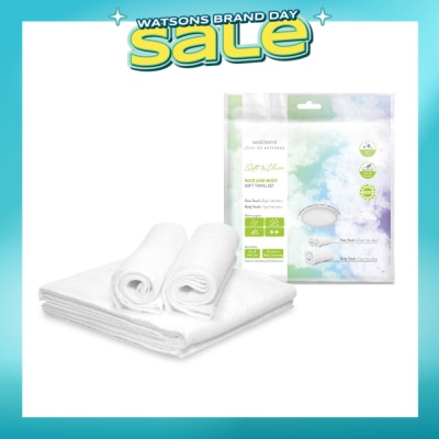 WATSONS - Face & Body Soft Towel Set (Face Towel 60cm x 35cm 2s & Body Towel 135cm x 60cm 1s) 1s