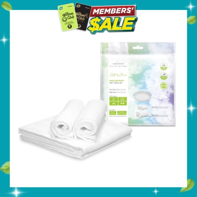 WATSONS Face & Body Soft Towel Set (Face Towel 60cm x 35cm 2s & Body Towel 135cm x 60cm 1s) 1s image
