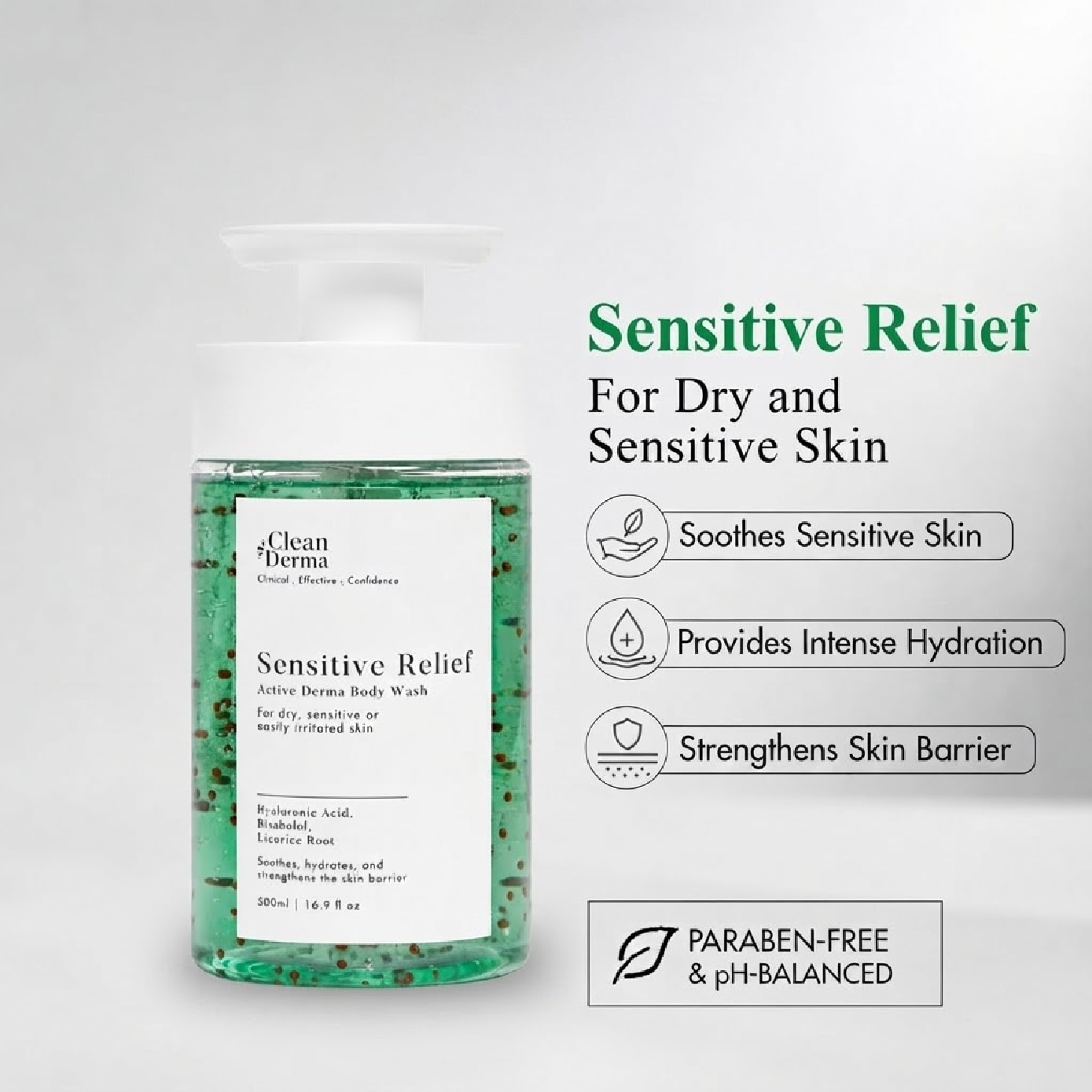 Sensitive Relief Active Derma Body Wash 500ml image