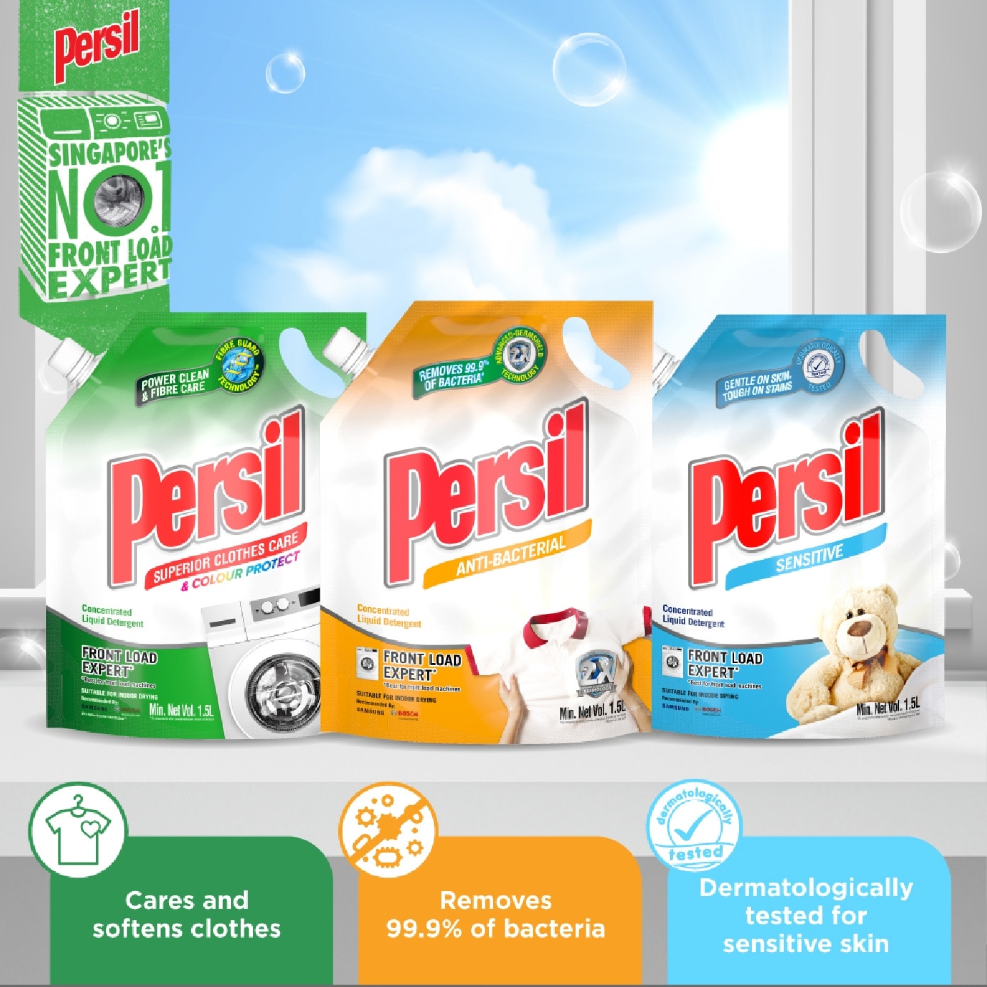 Anti-Bacterial Low Suds Liquid Detergent Refill 1.5L