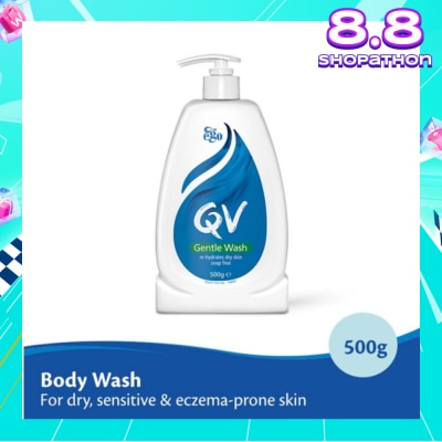EGO QV Gentle Wash (For Dry + Sensitive & Eczema-Prone Skin) 500g