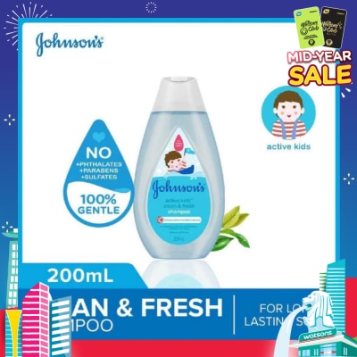 JOHNSON'S Baby Johnson's Baby Active Kids Clean & Fresh Shampoo 200ml (With Green Tea Extracts)