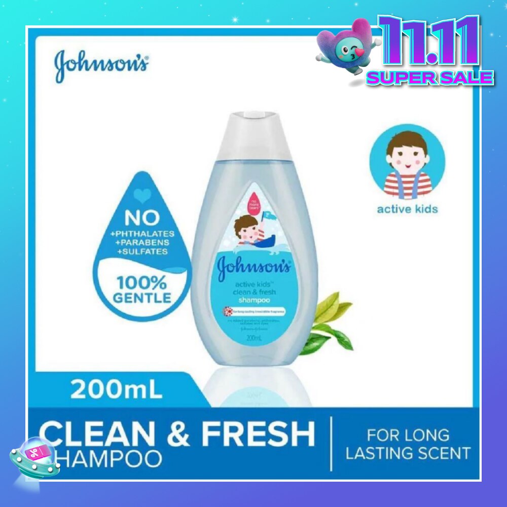 Johnson's Baby Active Kids Clean & Fresh Shampoo 200ml (With Green Tea Extracts)